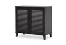Theo Espresso Shoe-Storage Cabinet, 2-Doors Baxton