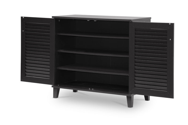 Theo Espresso Shoe-Storage Cabinet, 2-Doors