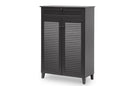 Darcia Espresso Shoe-Storage Cabinet, 2-Doors Baxton
