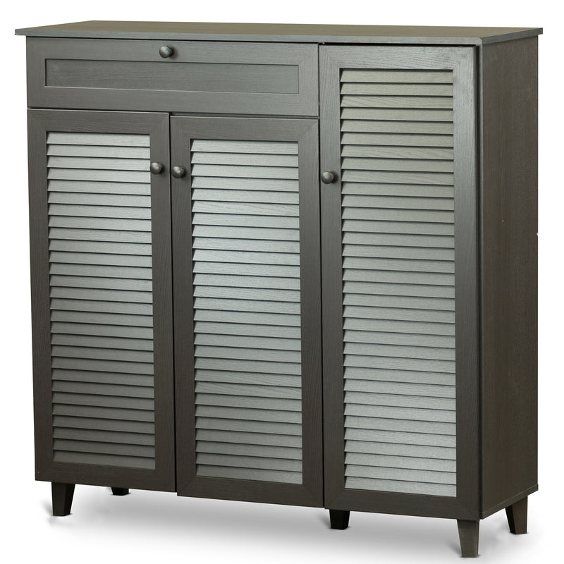 Newell Wood Shoe Storage Cabinet, 3-Doors