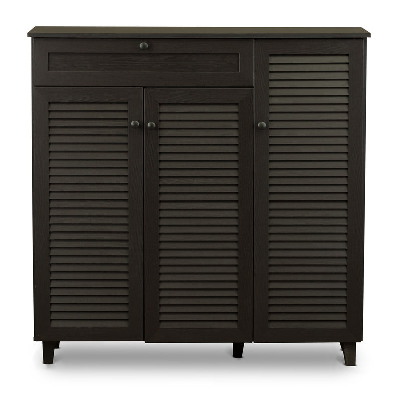 Newell Wood Shoe Storage Cabinet, 3-Doors