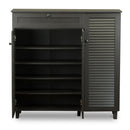 Newell Wood Shoe Storage Cabinet, 3-Doors Baxton