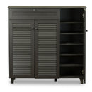 Newell Wood Shoe Storage Cabinet, 3-Doors Baxton