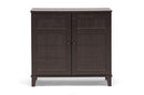 Trenton Dark Brown Wood Modern Shoe Cabinet (Short), 2-Doors Baxton