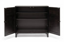 Trenton Dark Brown Wood Modern Shoe Cabinet (Short), 2-Doors Baxton