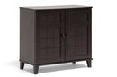 Trenton Dark Brown Wood Modern Shoe Cabinet (Short), 2-Doors Baxton