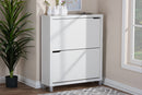 Darrion White Modern Shoe Cabinet, 2-Doors Baxton