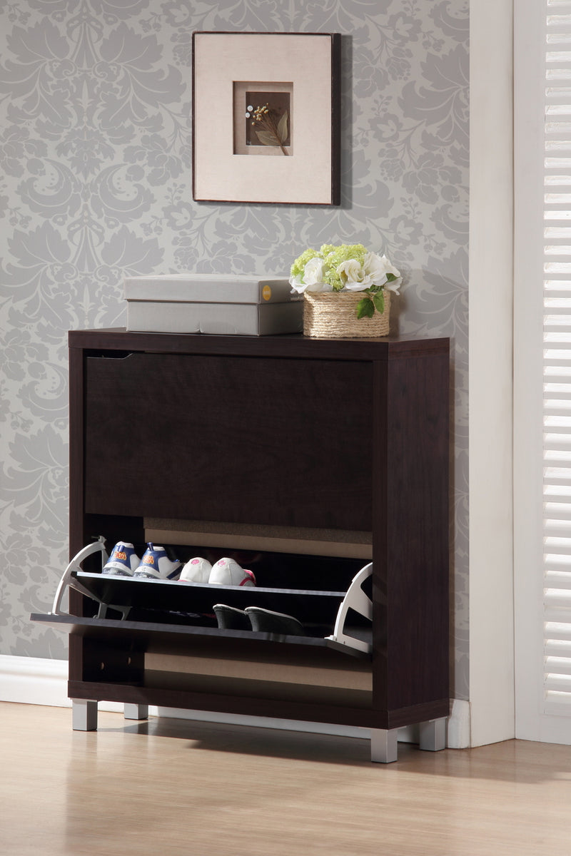 Darrion Cappucino Modern Shoe Cabinet