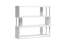 Yanka White Three-Shelf Modern Bookcase Baxton