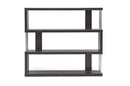 Yanka Dark Brown Three-Shelf Modern Bookcase Baxton