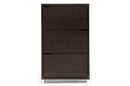 Darrion Dark Brown Modern Shoe Cabinet, 3-Doors Baxton