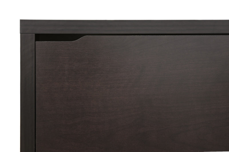 Darrion Dark Brown Modern Shoe Cabinet, 3-Doors