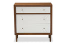 Stephen White and Walnut Wood 3-drawer Chest Baxton
