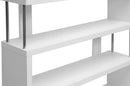 Yanka White Six-Shelf Modern Bookcase w/Chrome Side Support Baxton