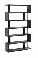 Yanka Dark Brown Six-Shelf Modern Bookcase Baxton