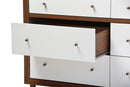 Stephen White and Walnut Wood 6-drawer Storage Dresser Baxton