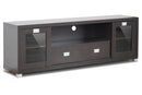 Sonia Brown Wood Modern TV Stand w/Glass Door and Drawers Baxton