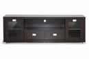 Sonia Brown Wood Modern TV Stand w/Glass Door and Drawers Baxton