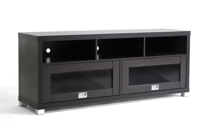 Zora Modern TV Stand w/2 Sliding Glass Doors