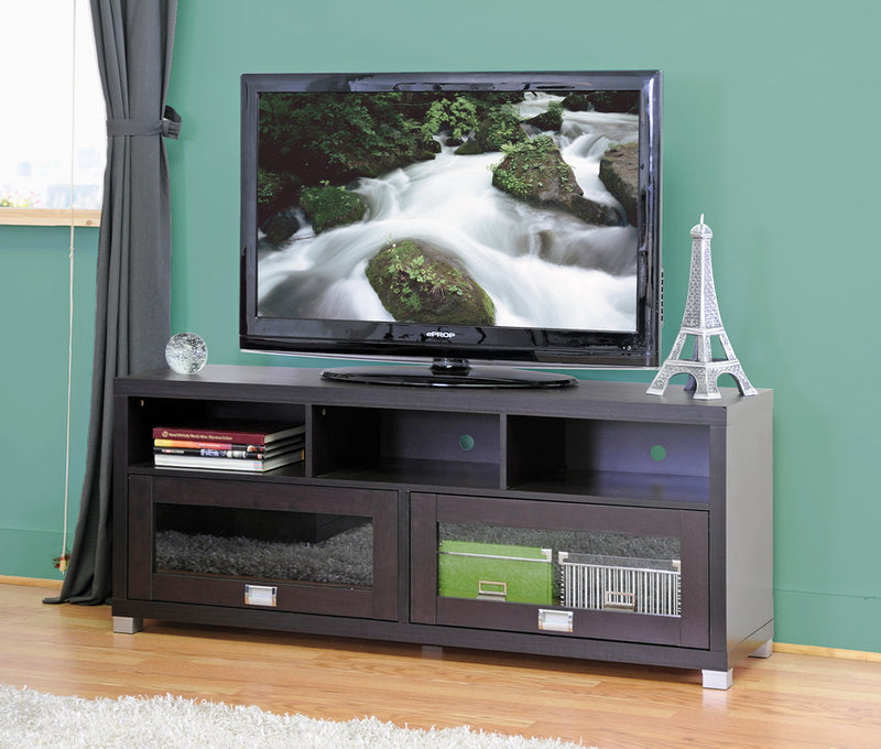 Zora Modern TV Stand w/2 Sliding Glass Doors