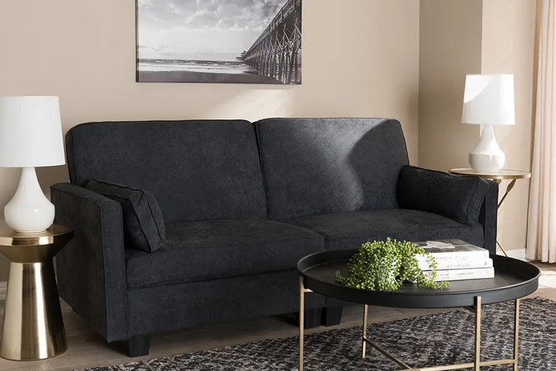 Felicity Dark Gray Fabric Upholstered Sleeper Sofa iHome Studio