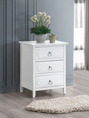 Daniel 3-Drawers Nightstand, White