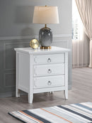 Hammond 3-Drawers Nightstand, White
