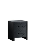 Morris 2-Drawers Nightstand, Black