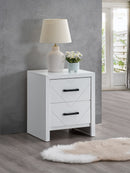 Morris 2-Drawers Nightstand, White
