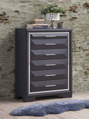 Liverpool 5-Drawers Chest, Black
