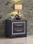 Liverpool 2-Drawers Nightstand, Black