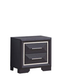Liverpool 2-Drawers Nightstand, Black