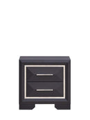 Liverpool 2-Drawers Nightstand, Black