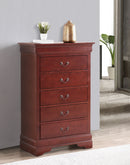 LouisPhillipe 5-Drawers Chest, Cherry