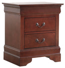LouisPhillipe 2-Drawers Nightstand, Cherry