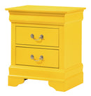 LouisPhillipe 2-Drawers Nightstand, Yellow