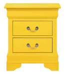LouisPhillipe 2-Drawers Nightstand, Yellow