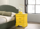 LouisPhillipe 2-Drawers Nightstand, Yellow