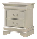 LouisPhillipe 2-Drawers Nightstand, Silver Champagne