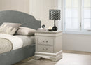 LouisPhillipe 2-Drawers Nightstand, Silver Champagne