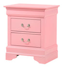 LouisPhillipe 2-Drawers Nightstand, Pink
