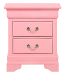 LouisPhillipe 2-Drawers Nightstand, Pink