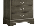LouisPhillipe 5-Drawers Chest, Gray