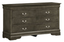 LouisPhillipe 6-Drawers Dresser, Gray