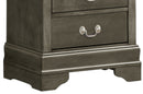 LouisPhillipe 2-Drawers Nightstand, Gray
