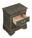 LouisPhillipe 2-Drawers Nightstand, Gray