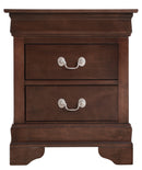 LouisPhillipe 2-Drawers Nightstand, Cappuccino