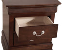 LouisPhillipe 21"L x 24"H 2-Drawers Nightstand, Cappuccino
