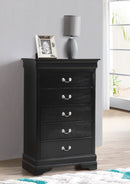 LouisPhillipe 5-Drawers Chest, Black