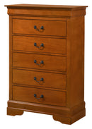 LouisPhillipe 5-Drawers Chest, Oak